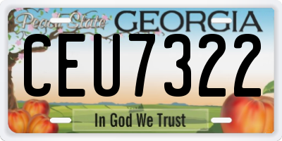 GA license plate CEU7322