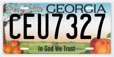 GA license plate CEU7327