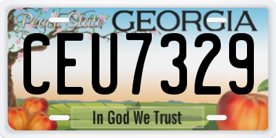 GA license plate CEU7329