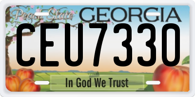GA license plate CEU7330