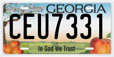 GA license plate CEU7331