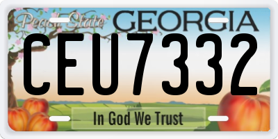 GA license plate CEU7332