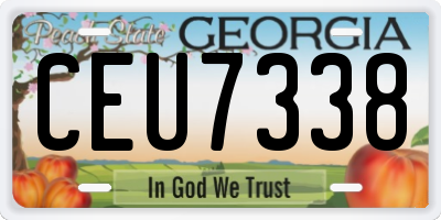 GA license plate CEU7338