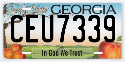 GA license plate CEU7339