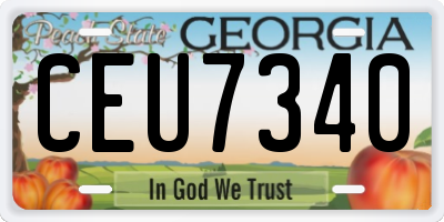 GA license plate CEU7340
