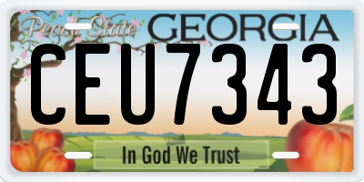GA license plate CEU7343