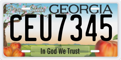 GA license plate CEU7345