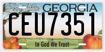 GA license plate CEU7351