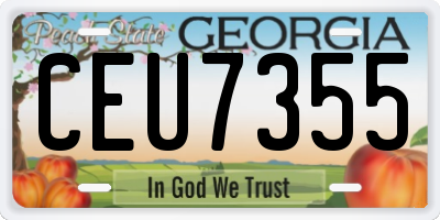GA license plate CEU7355