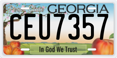 GA license plate CEU7357