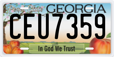 GA license plate CEU7359