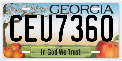 GA license plate CEU7360