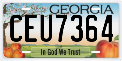 GA license plate CEU7364