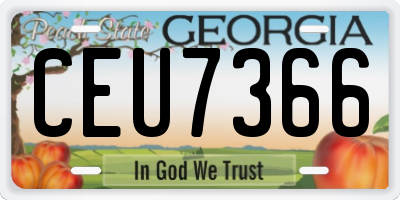 GA license plate CEU7366