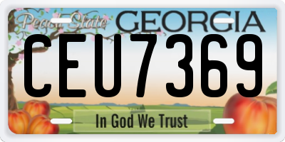 GA license plate CEU7369