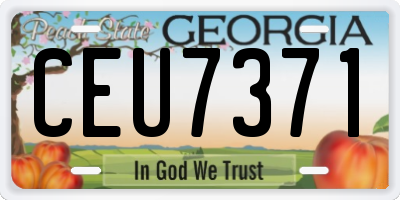 GA license plate CEU7371