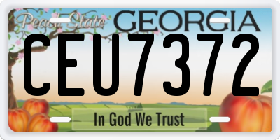 GA license plate CEU7372