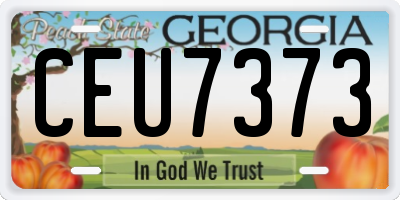 GA license plate CEU7373