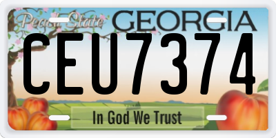 GA license plate CEU7374