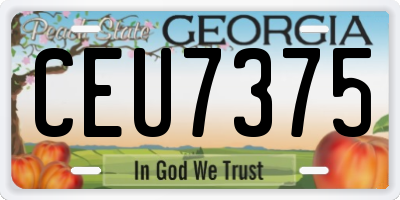 GA license plate CEU7375