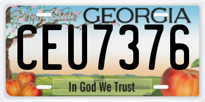 GA license plate CEU7376