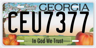 GA license plate CEU7377