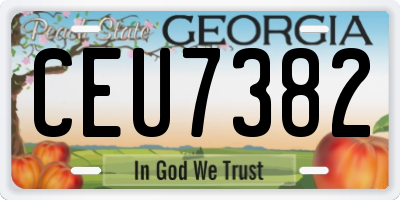 GA license plate CEU7382