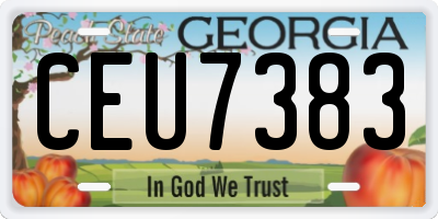 GA license plate CEU7383