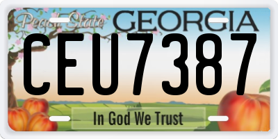 GA license plate CEU7387