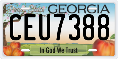 GA license plate CEU7388