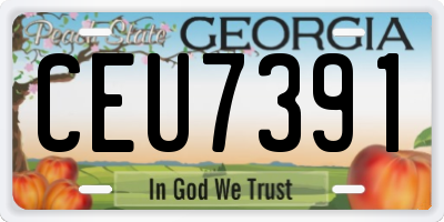 GA license plate CEU7391