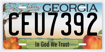 GA license plate CEU7392