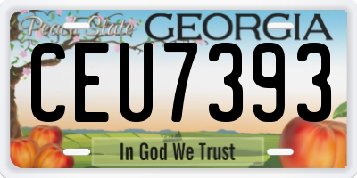 GA license plate CEU7393