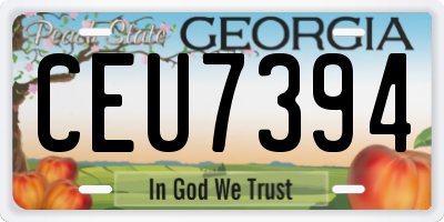 GA license plate CEU7394