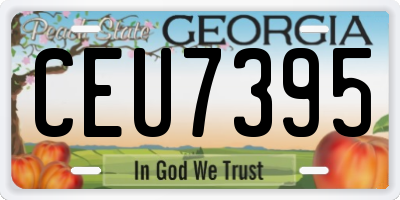 GA license plate CEU7395