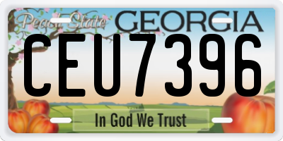 GA license plate CEU7396