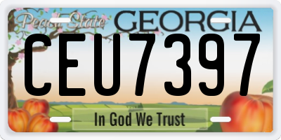 GA license plate CEU7397