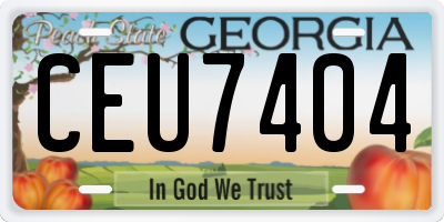 GA license plate CEU7404