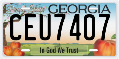 GA license plate CEU7407