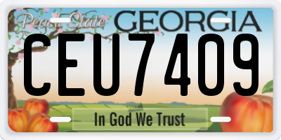GA license plate CEU7409