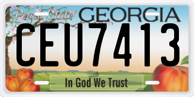GA license plate CEU7413