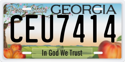 GA license plate CEU7414