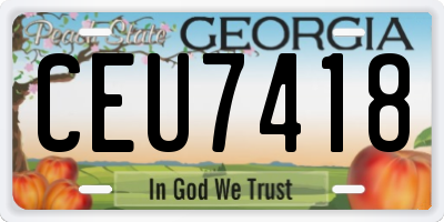 GA license plate CEU7418