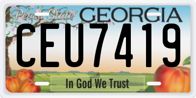 GA license plate CEU7419
