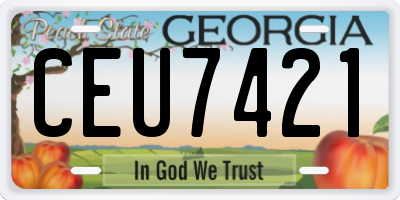 GA license plate CEU7421