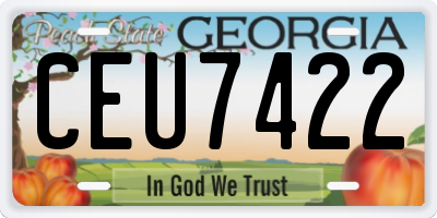 GA license plate CEU7422