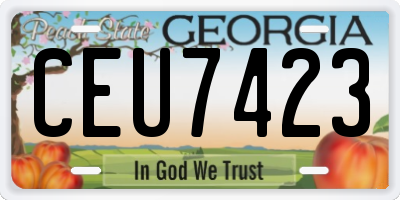 GA license plate CEU7423
