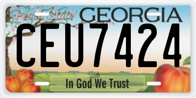 GA license plate CEU7424