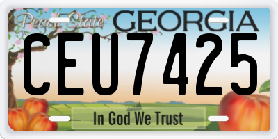 GA license plate CEU7425