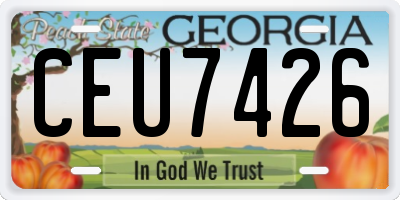 GA license plate CEU7426